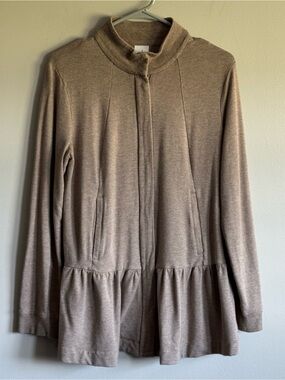 Cabi Zip-Front Jacket - Taupe - Size Small